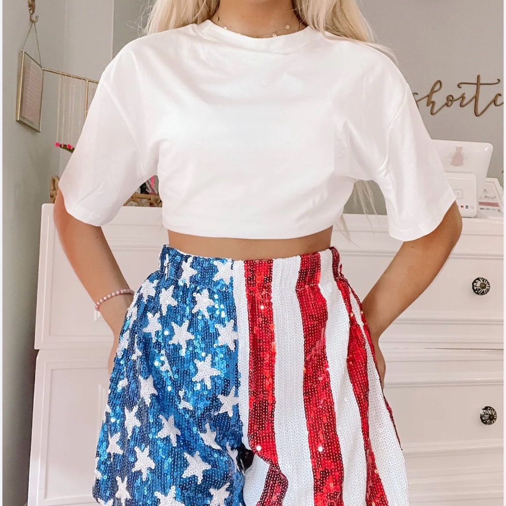 Patriotic Sequin Women's Shorts